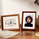 Wooden photo frame for table setting, photo mounting, 6-inch, 7-inch, and 8-inch high-end calligraphy picture frame, wall-mounted birthday gift frame, wood color, beveled edge, 7-inch (12.7*17.8cm), can be placed horizontally or vertically