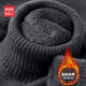 MINISO turtleneck sweater for men, thickened with velvet for winter, skin-friendly, warm and high-end, loose inner sweater, gray 2XL