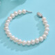 Jingrun Zhuohua S925 silver inlaid with white nearly round freshwater pearl bracelet mother style 9-10mm19cm for mother