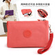 Kangaroo (KANGAROO) new style women's clutch bag casual nylon cloth coin purse multi-layer portable mobile phone bag aqua blue