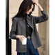 Demana brushed technology winter warm-toned time-tempered lapel patch pocket shirt straight loose shirt women's top