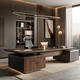 Italian minimalist solid wood boss desk office desk and chairs black walnut executive desk high-end chairman desk can be customized and the size can be customized (contact customer service)