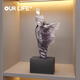 Olai Home Ancient Style Spring Breeze Phantom Character Art Ornament High-end Sculpture Living Room Study Entrance Wine Cabinet Home Accessories YZ Spring Breeze Phantom Girl-Ink Color
