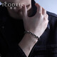 Ruofei platinum bracelet for men pt950 fashionable black gold men's platinum bracelet trendy men cool black thick chain for boyfriend platinum dragon pattern bracelet 18 cm 25-26 g
