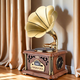 Jinmo Retro Mini Gramophone Large Speaker Bluetooth Small Audio Antique Speaker Multi-Functional Creative Gift Ornament Brown Charging Plug-in Dual-Purpose - Rotating Turntable to Send Music U Disk