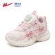 Warrior Girls Winter Velvet Shoes Children's Soft Soled Warm Cotton Shoes Casual Dad Shoes WZ-C288L Pink 34