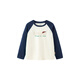 Mini Bala mini parent-child boys and girls pure cotton raglan sleeve T-shirts for a family of three tops blue and purple 70216 110