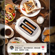 Depom retro toaster toaster household fully automatic heating multi-function breakfast maker two-piece DEPOM toaster piano white high-end + coffee machine sandwich clip