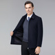 Hengyuanxiang 100% Wool Jacket Men's Spring Autumn and Winter Middle-aged Men's Dad's Clothes Leading Cadres Casual Woolen Wool Jacket Navy Blue Zipper Style L (175)