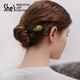 She s Akiko resin hairpin new Chinese style hairpin ancient style hairpin high-end hair accessories birthday gift for girlfriend Green F0