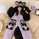 
An Yuxiao pajamas for autumn and winter women's three-layer cotton plus velvet thickened nightgown for winter girls cute and sweet student home clothes for winter 14108 cotton robe + cotton trousers for women L (165cm recommended weight 95-115)