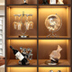 First sight of wine cabinet decorations, art, light luxury, high-end red wine rack, living room sideboard, TV cabinet, housewarming gift, double eight-style wine glass rack + 6 red wine glasses