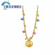 Wenying 999 pure gold 18k versatile small lucky bag enamel love pendant broken sweater chain necklace small lucky bag necklace