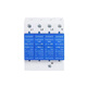 Shanghai People's SPD Level 1 surge T1 test 10/350us lightning protector 15KA industrial surge module blue 12.5KA x 4P (three fires, one zero + ground)