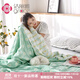 Jialiya GRACE six-layer cotton gauze towel quilt pure cotton air-conditioning quilt summer single and double children's baby nap small blanket light green_daisy green 120cm*150cm six-layer pure cotton Class A children
