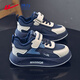 Warrior children's shoes, boys' autumn and winter warm plus velvet cotton shoes, children's casual sports shoes WZ-C239L dark blue/m 35