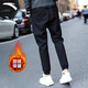 ANTA (ANTA) fleece sweatpants men's 2025 autumn and winter young men's outdoor cold-proof and warm loose sweatpants casual leggings -1 Basic black fleece leggings L /175 suitable for 120-140Jin Jin equals 0.5 kg