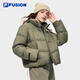 FILA FUSION Fila trendy brand down jacket for women 2025 winter new fashion casual stand collar warm jacket Mocha Brown-BN S 160/80A/S