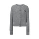 Ainos Estee Shopping Mall Same Style 2025 Winter New Sheep Wool Cable Knitted Sweater Cardigan Sweater 41028007 Feather Gray M