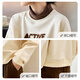 She enjoys velvet sweatshirt women's high collar winter collar splicing sweatshirt jacket towel embroidered warm top women T144W2001