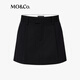 MO&Co. Culottes shorts sheep wool worsted simple pleated low-waist casual pants Moanke black M 165