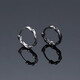 Mansheng 999 Pure Silver Earrings Men's High-end Sensitive Rings 2024 New Trendy Women's Single Black Earrings Men's Gift S999 Pure Silver Black 12mm Single