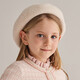 DAVE&BELLA girls' hats, stylish children's berets, wool, medium and large children's pullover hats, autumn and winter new children's hats, warm hats, off-white, in stock 50 (recommended hat circumference is about 48-50cm)