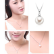 Shan Guan A freshwater mother-of-pearl pendant single clavicle chain classic simple 925 silver necklace pendant temperament 8MM-9MM
