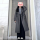 GARNUO gray trench coat women's mid-length 2025 early spring and autumn new Korean style small high-end British style coat Gray S 80-110Jin Jin is equal to 0.5 kg