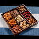 Huangsi dried fruit plate Chinese style home living room nut candy melon seed snacks walnut color compartment storage bamboo storage box four compartment snack fruit plate
