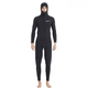 Winter swimming swimsuit cold-proof gelcoat 3MM hooded wetsuit one-piece thickened swimming long-sleeved surfing wetsuit + diving socks black hooded wetsuit S one size
