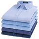 Gy Yager Shirt Herren-Langarm-Hemd-Hemdgeschäft Casual Lose Work Wear Free Buhning Herren Striped Hemd Größe 40 dünner Streifen Blau 6622 Größe 42 Größen Vorgeschlagen 155-170