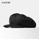 CACUSS beret women's octagonal hat painter's hat big head circumference cloud hat showing face small hat women black