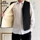 Classic car sheepskin vest men's warm vest wool autumn and winter coat fur one-piece vest middle-aged and elderly women thickened genuine leather Our shop black cover style (whole leather) M 100-110Jin Jin equals 0.5 kg