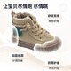 M1&M2 Spanish children's shoes, children's canvas shoes, boys' autumn and winter plus velvet soft-soled cotton shoes, girls' warm functional casual shoes, khaki size 25, suitable for feet 14.5~15cm long