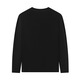 Qipai round neck sweater men's winter jacquard texture comfortable and warm men's casual all-match sweater black S (165)