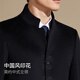 Antonio Mulberry Silk + Sheep Wool Stand Collar Casual Chinese Style Jacquard Autumn and Winter New Men's Woolen Coat Jacket