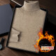 JIAYE sweater men's autumn and winter plus velvet solid color loose turtleneck Korean style sweater simple warm pullover base sweater sweater [plus velvet] 369 turtleneck sweater black M recommended 80-100Jin [Jin is equal to 0.5 kg]