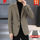Pierre Cardin Double-sided Woolen Suit Jacket Men's Business Casual Autumn and Winter Thickened Removable Down Liner Short Suit Knitted with Down Liner Black XL 130-145Jin Jin is equal to 0.5 kg