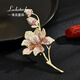 LOCKSTARFY French brand elegant magnolia suit corsage pin for wife and girlfriend Chinese Valentine's Day gift romantic coat brooch LXZ00393 red brand gift box