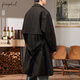 Foss Phil windbreaker men's autumn and winter loose casual mid-length jacket light mature style coat jacket 2407 black M