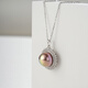 Tahiti Pearl Pendant Women's Necklace Pink Purple Freshwater Pearl Clavicle Chain for Girlfriend Color Edison Pendant 12-13mm