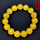 Hupai, one object, one picture, one certificate, natural beeswax bracelet, men's bracelet, chicken fat yellow, Russian raw ore, flawless bracelet, 24.58g, 14.2mm