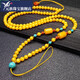 Yuan ethnic group natural beeswax necklace old beeswax chain amber lanyard beeswax sweater chain new lengthened Russian amber style one pendant chain one