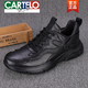 CARTELO Men's Shoes Running Shoes Full Cowhide Thick Sole Versatile Business Lace Casual Leather Shoes Autumn New Sports Shoes Men Black 38