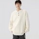 My Speed (WOOD SOON) Henry Collar Sweater Men's Autumn and Winter American Old Money Style Warm Knitted Sweater Loose Basics Bottoming Shirt Top Off-White XL