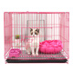 Cat Cage Encrypted Small Cat Cage Home Indoor Foldable Transport Cage Convenient Rabbit Cage Chicken Cage Cage (with tray + food bowl + foot pad + cotton nest) Pink 60 encryption (2.0) 60*40*50