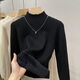 Yu Zhaolin half turtleneck all-in-one velvet bottoming shirt for women in autumn and winter, stylish and warm inner layer with velvet thickened sweater and sweater top
