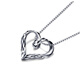 Pt.Charm new platinum pendant hollow love small pendant women's necklace clavicle chain gift girlfriend heart pendant gift ready stock national inspection certificate 1.3-1.4g