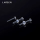 Lnieer glass earrings, lead-free, ear piercing, transparent invisible nose studs, lip studs, ear bone studs, student earrings jewelry, no need to take them off when sleeping, 1mm thick, 11mm long, 2 glass earrings